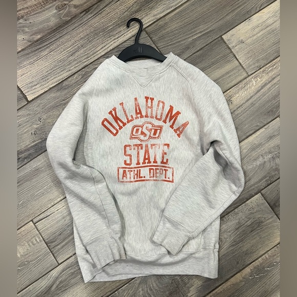 Rivalry Threads Tops - Rivalry Threads Light Gray Sweatshirt OSU College sweatshirt Oklahoma State